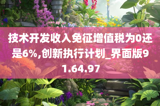 技术开发收入免征增值税为0还是6%,创新执行计划_界面版91.64.97