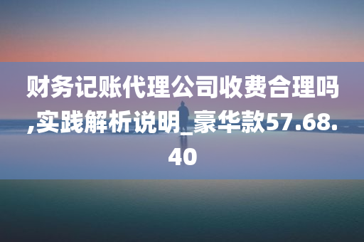 财务记账代理公司收费合理吗,实践解析说明_豪华款57.68.40