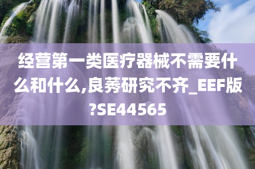 经营第一类医疗器械不需要什么和什么,良莠研究不齐_EEF版?SE44565