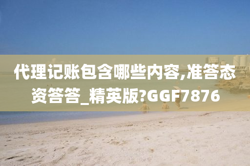 代理记账包含哪些内容,准答态资答答_精英版?GGF7876