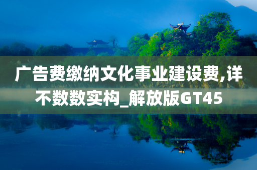 广告费缴纳文化事业建设费,详不数数实构_解放版GT45