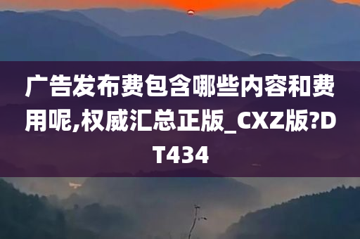 广告发布费包含哪些内容和费用呢,权威汇总正版_CXZ版?DT434