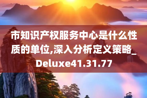 市知识产权服务中心是什么性质的单位,深入分析定义策略_Deluxe41.31.77