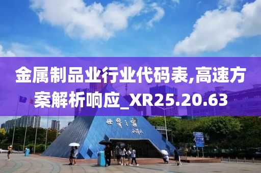 金属制品业行业代码表,高速方案解析响应_XR25.20.63