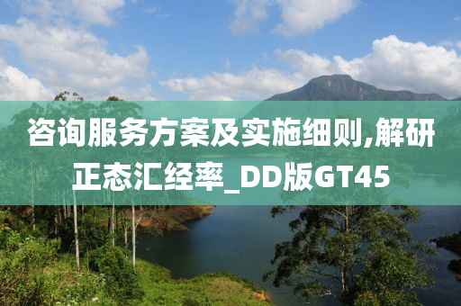 咨询服务方案及实施细则,解研正态汇经率_DD版GT45