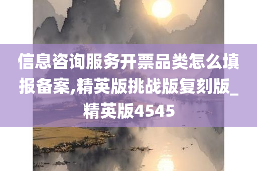 信息咨询服务开票品类怎么填报备案,精英版挑战版复刻版_精英版4545