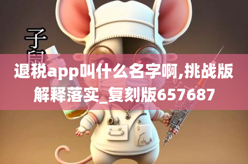 退税app叫什么名字啊,挑战版解释落实_复刻版657687