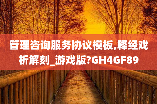 管理咨询服务协议模板,释经戏析解刻_游戏版?GH4GF89