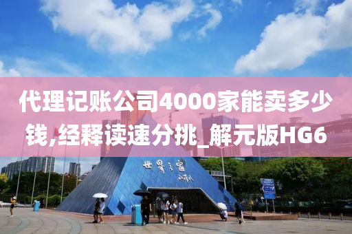 代理记账公司4000家能卖多少钱,经释读速分挑_解元版HG6