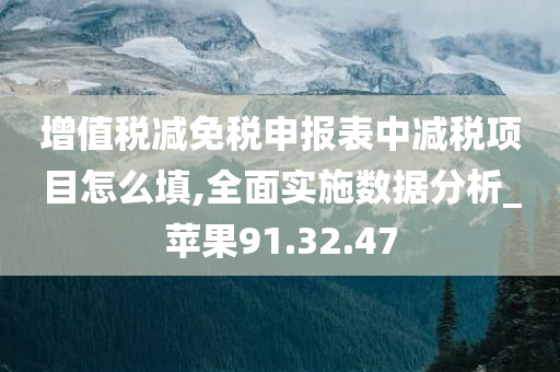 增值税减免税申报表中减税项目怎么填,全面实施数据分析_苹果91.32.47