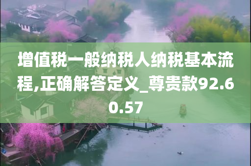 增值税一般纳税人纳税基本流程,正确解答定义_尊贵款92.60.57