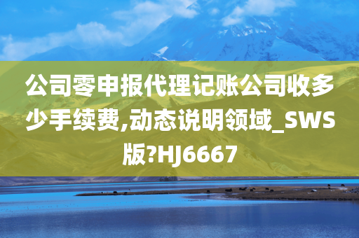 公司零申报代理记账公司收多少手续费,动态说明领域_SWS版?HJ6667