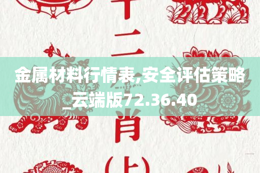 金属材料行情表,安全评估策略_云端版72.36.40