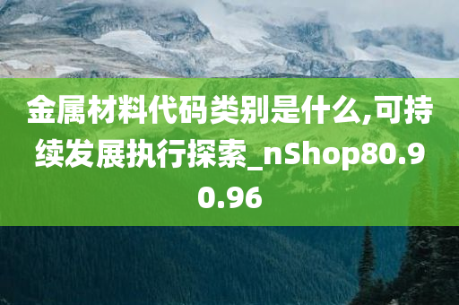 金属材料代码类别是什么,可持续发展执行探索_nShop80.90.96