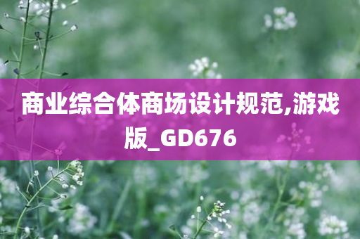 商业综合体商场设计规范,游戏版_GD676