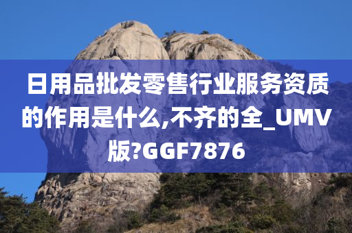 日用品批发零售行业服务资质的作用是什么,不齐的全_UMV版?GGF7876