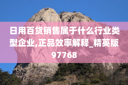 日用百货销售属于什么行业类型企业,正品效率解释_精英版97768