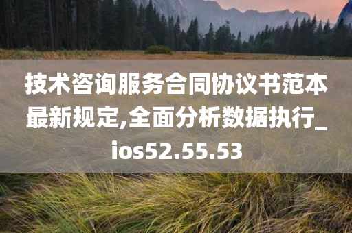 技术咨询服务合同协议书范本最新规定,全面分析数据执行_ios52.55.53