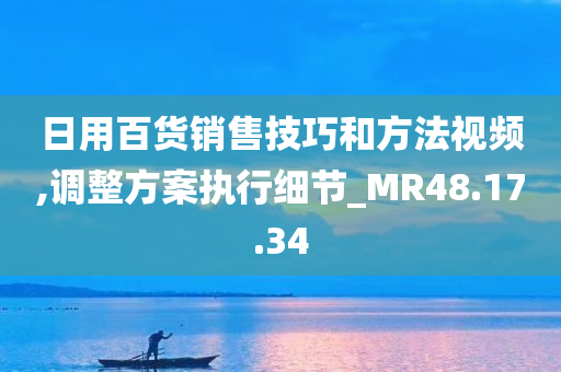 日用百货销售技巧和方法视频,调整方案执行细节_MR48.17.34