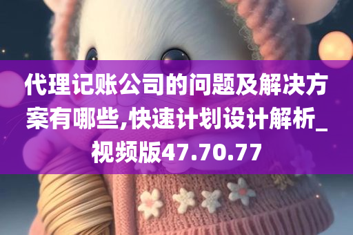 代理记账公司的问题及解决方案有哪些,快速计划设计解析_视频版47.70.77