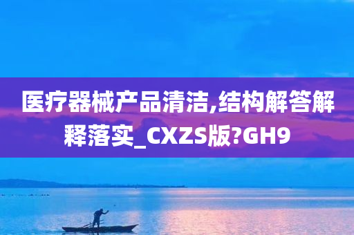 医疗器械产品清洁,结构解答解释落实_CXZS版?GH9