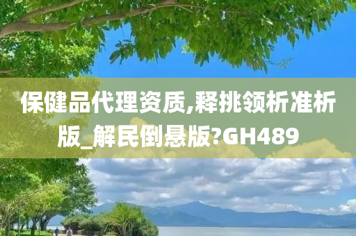 保健品代理资质,释挑领析准析版_解民倒悬版?GH489