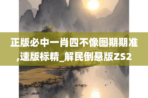 正版必中一肖四不像图期期准,速版标精_解民倒悬版ZS2