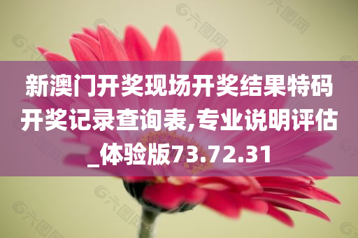 新澳门开奖现场开奖结果特码开奖记录查询表,专业说明评估_体验版73.72.31