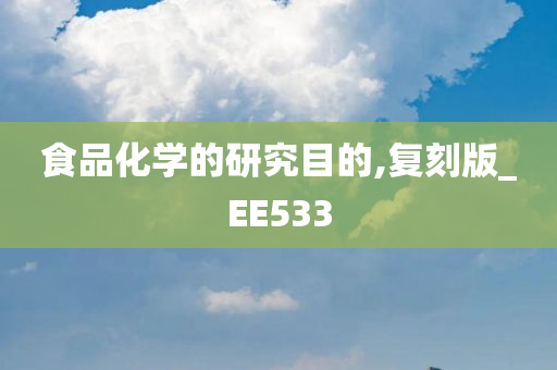 食品化学的研究目的,复刻版_EE533