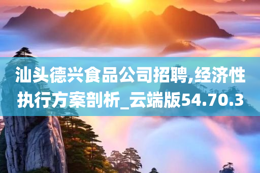 汕头德兴食品公司招聘,经济性执行方案剖析_云端版54.70.30