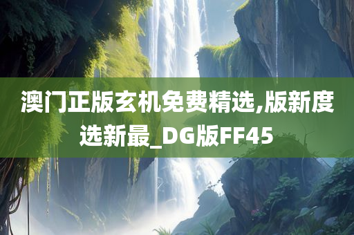 澳门正版玄机免费精选,版新度选新最_DG版FF45