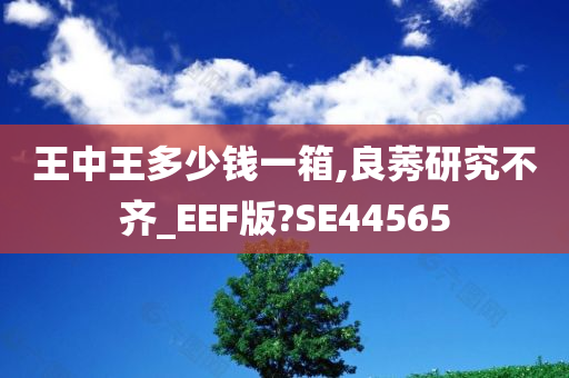 王中王多少钱一箱,良莠研究不齐_EEF版?SE44565