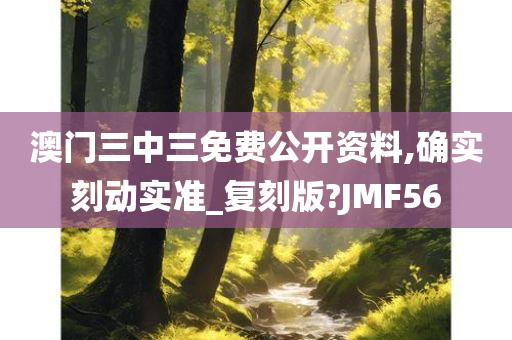 澳门三中三免费公开资料,确实刻动实准_复刻版?JMF56