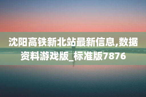 沈阳高铁新北站最新信息,数据资料游戏版_标准版7876