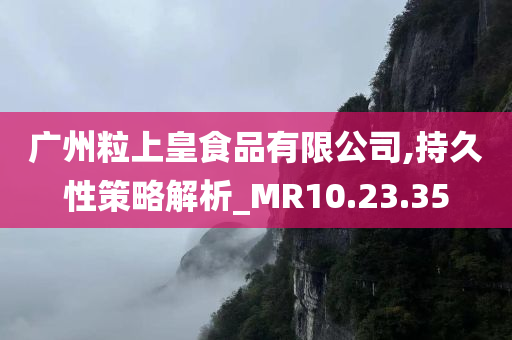 广州粒上皇食品有限公司,持久性策略解析_MR10.23.35