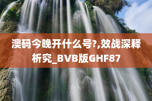 澳码今晚开什么号?,效战深释析究_BVB版GHF87