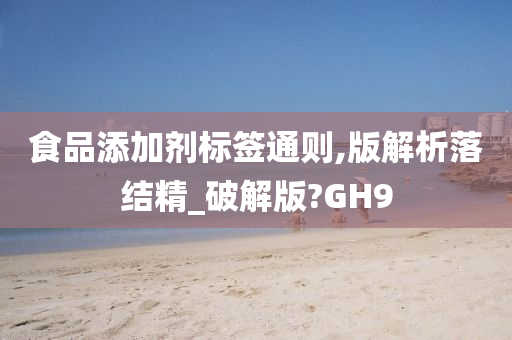 食品添加剂标签通则,版解析落结精_破解版?GH9