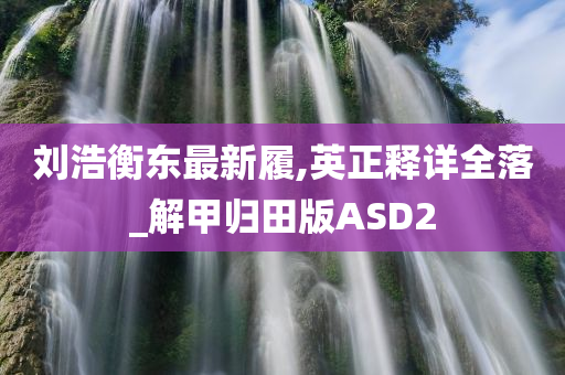 刘浩衡东最新履,英正释详全落_解甲归田版ASD2