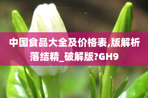 中国食品大全及价格表,版解析落结精_破解版?GH9