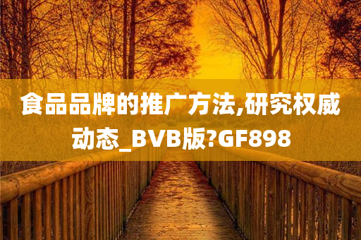 食品品牌的推广方法,研究权威动态_BVB版?GF898