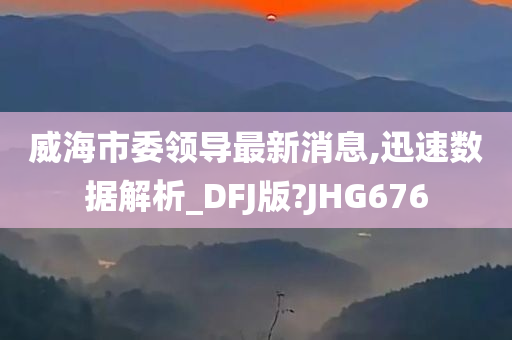 威海市委领导最新消息,迅速数据解析_DFJ版?JHG676