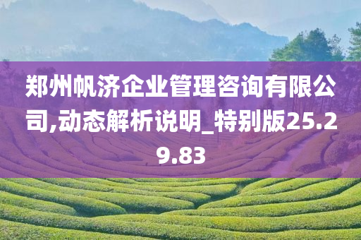 郑州帆济企业管理咨询有限公司,动态解析说明_特别版25.29.83