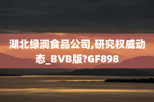 湖北绿润食品公司,研究权威动态_BVB版?GF898