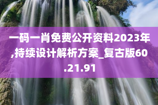 一码一肖免费公开资料2023年,持续设计解析方案_复古版60.21.91