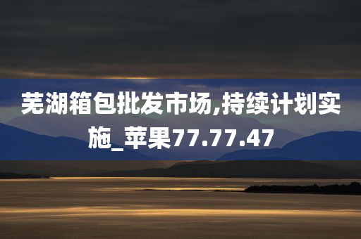 芜湖箱包批发市场,持续计划实施_苹果77.77.47