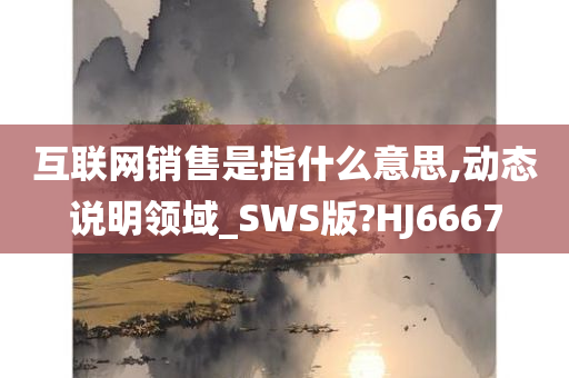 互联网销售是指什么意思,动态说明领域_SWS版?HJ6667