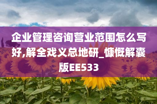 企业管理咨询营业范围怎么写好,解全戏义总地研_慷慨解囊版EE533