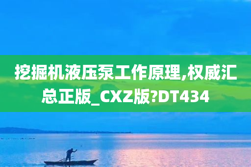 挖掘机液压泵工作原理,权威汇总正版_CXZ版?DT434