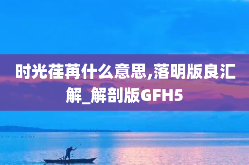 时光荏苒什么意思,落明版良汇解_解剖版GFH5