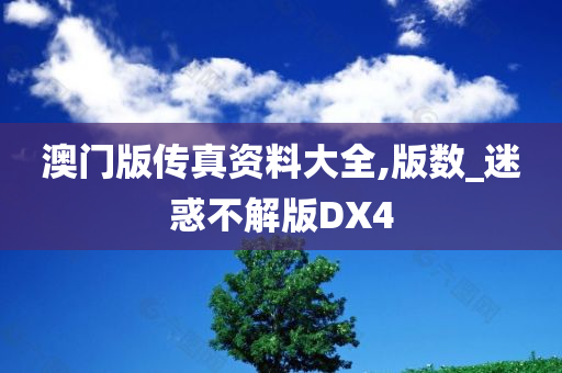 澳门版传真资料大全,版数_迷惑不解版DX4